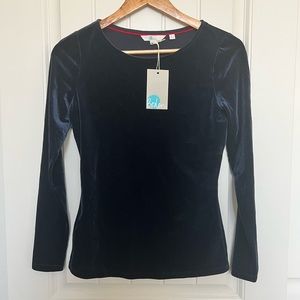 NWT Boden Navy Velvet Long Sleeve Shirt